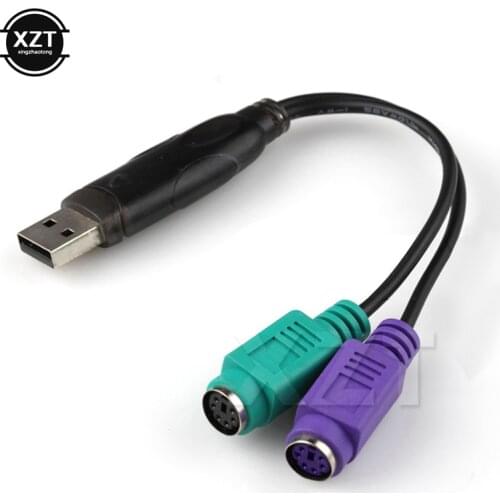 1pcs Hot Sale USB Male to 6Pin 6 Pin PS2 for PS/2 Female Extension Cable Y Splitter Adapter Connector for Keyboard Mouse Scanner