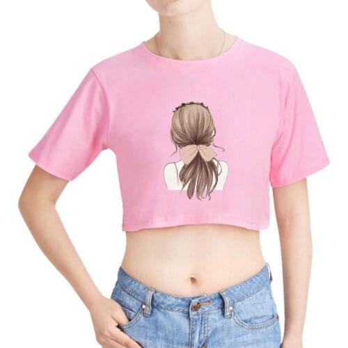 WAMNI Fashion Girl Neval T Shirt Tee Short Sleeve Kawaii Print Crop Top Funny Sexy O-neck Top Streetwear Unique Dropshipping Tee