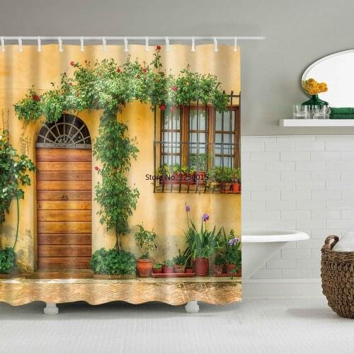 Flower Plant Scenery Shower Curtain Rose Sunflower Cactus Butterfly Floral Landscape Bathroom Decor Cloth Curtains With Hooks