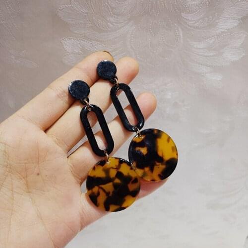 Fashion Transparent Acrylic Big Drop Leopard Earrings For Women Summer Statement Jewelry Candy Color Drop Pendientes New2019