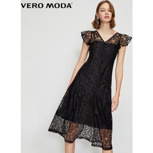 Vero Moda Womens Mid-length Ruffled Slits Two-piece Party Dress | 31937B527