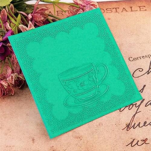 12.7x12.7 cup of coffee Embossing folders Plastic bump Scrapbooking DIY Template Fondant indentation Cake Photo Album Card Make