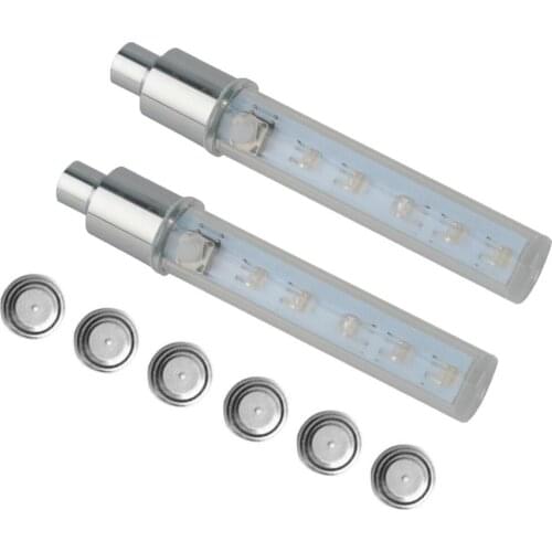 2x Bicycle Wheel Tire Valve Cap Spoke Neon 5 LED Flash Lights Lamp Waterproof Life Bike Rim Light for Bike Car Motorcycle