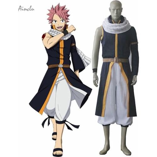 Ainclu Free Shipping Adults kids Fairy Tail Dragon Slayers Natsu Dragneel After Sevens Years Cosplay Costume For Halloween