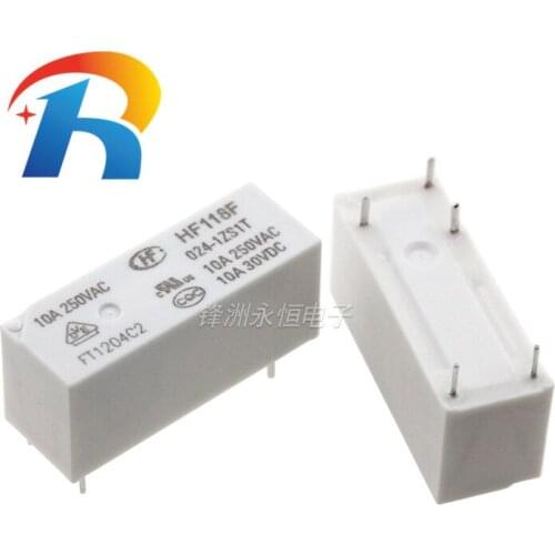 Free shipping 10PCS/LOT NEW relay JQX-118F HF118F-005-1ZS1T 5VDC HF118F-012-1ZS1T 12VDC HF118F-024-1ZS1T 24VDC 10A 5PIN