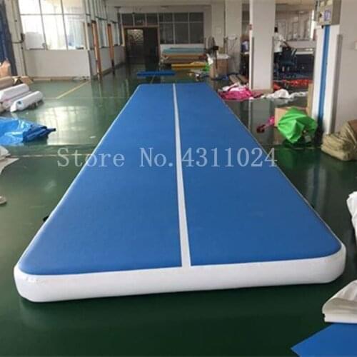 Free Shipping 10*2*0.2m Blue Inflatable Gymnastics Mattress Gym Tumble Airtrack Floor Tumbling Air Track For Sale With Pump