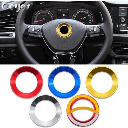 Ceyes Car Styling Steering Wheel Ring Case For Volkswagen Golf 6 7 Polo CC Tiguan VW Passat Decoration Sticker Cover Accessories
