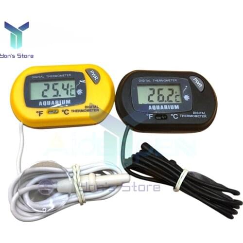 Digital LCD Screen Sensor Aquarium Thermometer Wired Aquarium Fish Tank Temp Meter Electronic Temperature Measurement Multicolor
