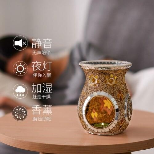 European Bohemian Mosaic Glass Incense Burner Modern Home Sleep Aid Essential Oil Spa Candlestick Ornament Furnishing