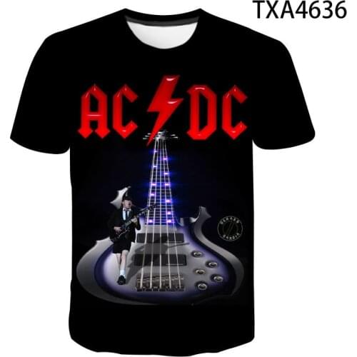 2020 New Summer 3D Printed T Shirts AC DC Casual Streetwear Boy Girl Kids Fashion Men Women Children Short Sleeve Tops Tee