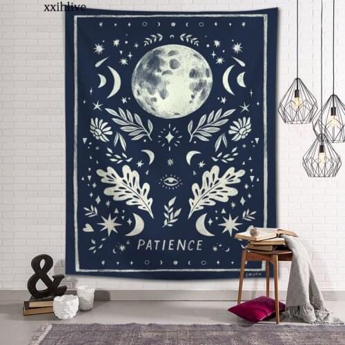 Hot Sale Custom Katja Perez Art Sun Moon Woman Leaves Large Tapestry Wall Hanging Bohemian Tapestries Mandala Art Decor