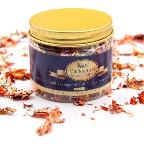 Imitation Gold Leaf Flakes Variegated Copper Foil Fragments for Nail Decoration Manicure Gilding Art