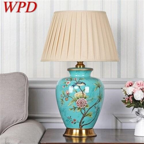 WPD Ceramic Table Lamp Desk Light Luxury Modern LED Pattern Design For Home Bedroom Living Room