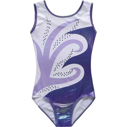 Girls Diamante Sleeveless Ballet Practice Dance Gymnastics Bright Color Bodysuits New