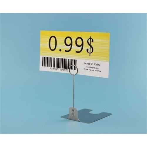 Metal cake food store price card holder snap stand stainless steel label tag clip clamp stand desktop sign holder stand