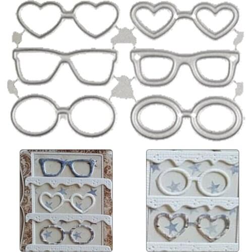 METAL CUTTING DIES 6pc Cute Girl Boy Sunglasses Eyeglass Scrapbook Paper Craft Mould Blade Punch Die Cut Stencils