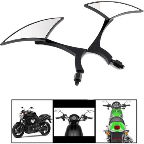 Evomosa Custom Motorcycle Chrome Spear 8mm 10mm Rearview Side Mirror For Harley Honda Kawasaki Suzuki Yamaha