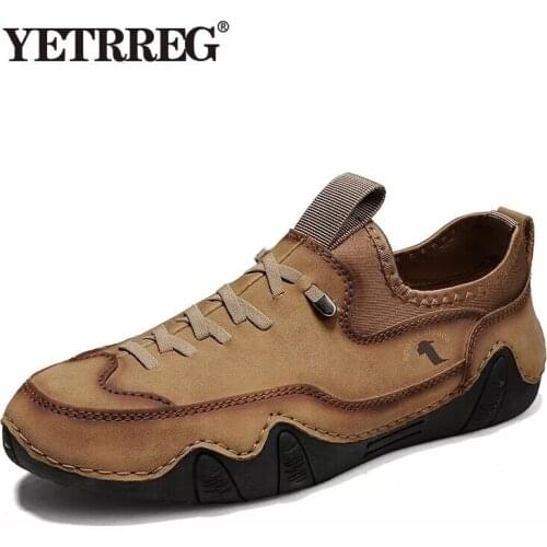 Mens Soft Leather Casual Shoes Luxury Brand Fashion Leather Loafers Moccasins Breathable Non-Slip Mens ShoesDriving Shoes