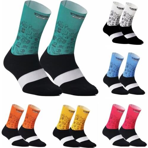 New Mesh Fabric Cycling Socks Knee-High Socks for Man Breathable Anti Slip Compression Hiking Skiing Basketball Athletic Socks