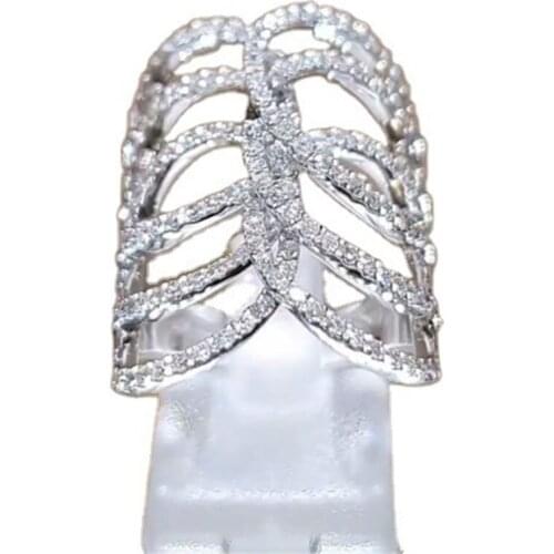 Couple Wedding Hollow Rings Rings for Women Silver Plated Cubic Zirconia Rings Fashion Creativity Jewelry Birthday Gift for Girl