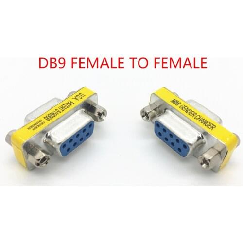 Free Delivery Serial RS232 9-PIn DB9 Female To Female Gender Changer Adapter RS 232