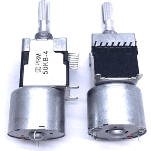 RK168 motor potentiometer stereo dual channel B50K * 2 flower shaft 25MM power discharge machine drive volume potentiometer