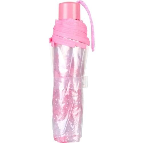 Transparent Umbrellas for Protect Against Wind and Rain Clear Sakura 3 Fold Umbrella Clear Field of Vision Household Rain Gear