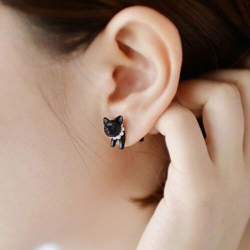 Pug Earrings for Women Cute Stud Dog Statement Piercing Gothic True Beauty Vintage Boho Accessories Kawaii Gift Resin Jewelry