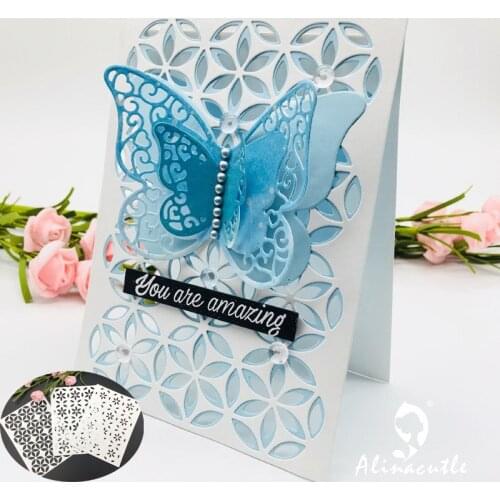 Die Cut Metal Cutting Flower Layered Rectangle Background Scrapbooking Album Papercraft Handmade Card Stencil Cutter Punch Die