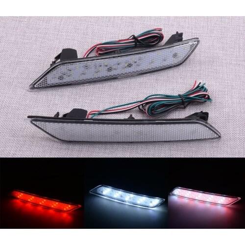 1 Pair Clear Lens LED Rear Bumper Reflector Brake Light 33505TR0A51 33555TR0A51 Fit for Honda Civic Sedan 2013 2014 2015