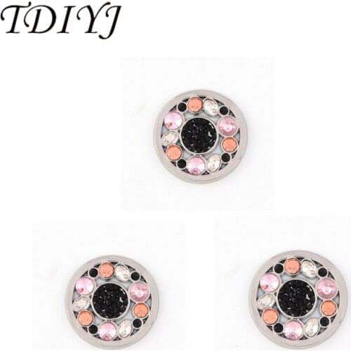 TDIYJ Newest 33mm Large Coin Disc with Colorful Crystals for Coin Holder Pendant Necklace 1pcs/lot