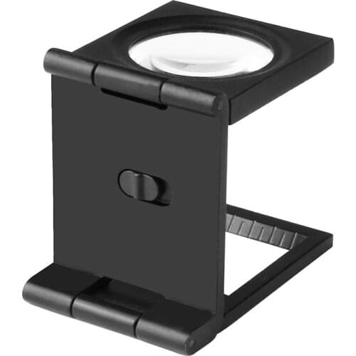 10X Magnifying Glass Table Pocket Magnifier Textile Fabrics Inspection Folding Scale magnifier with 2 LED Illumination