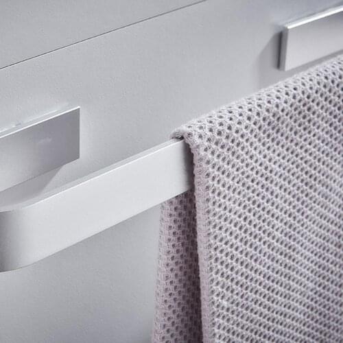 304 Stainless Steel Towel Rail Rack Towel Holder Bathroom Towels Rack Hanger Black Silver Wall Hanging Towel Bar Storage Shelf