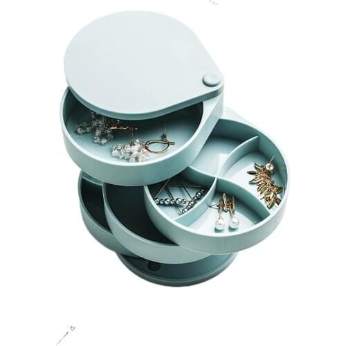 TT Rotating Earrings Jewelry Storage Box Rack Small Exquisite Packing Earring Ornament Internet Celebrity Earring Case
