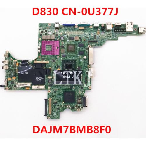 High quality For Latitude D830 Laptop Motherboard CN-0U377J 0U377J U377J DAJM7BMB8F0 PM965 S478 DDR2 100% full Tested
