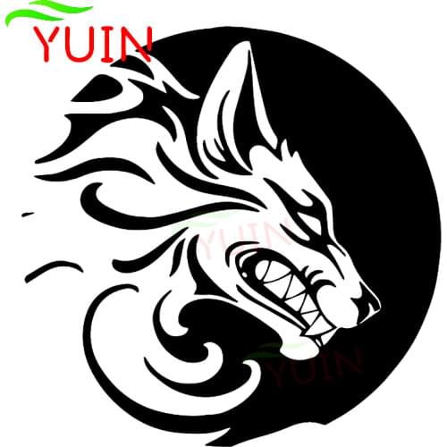 Ferocious Wolf Car Stickers In The Moonlight Fashion Window Decoration PVC Waterproof Decals Black/white/red/laser/silver
