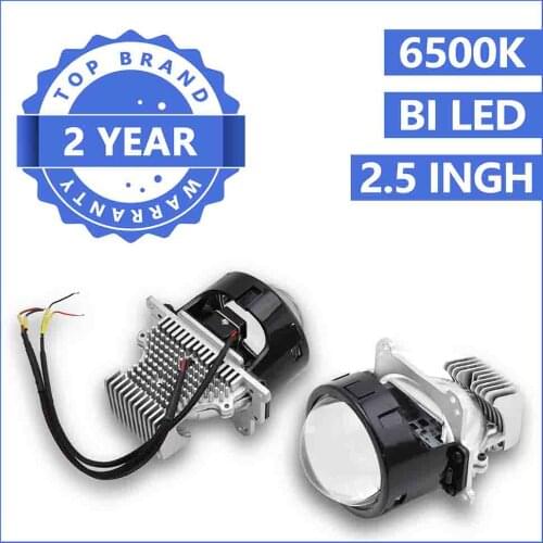 1 Set LHD RHD Ultra Performance 2.5" Bi-LED Projectors Lens Headlight Retrofit Lens Low High Beam Headlight for Car Vehicle
