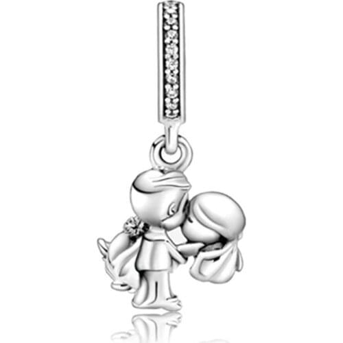 1Pcs New Cute Boy Girl Pendant DIY Beads Suitable for Original Pandora Charm Bracelet Ladies Jewelry Making Gift