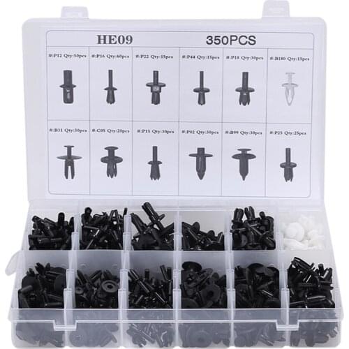 12 Size 350 Pcs Plastic Car Rivet Fastener Car-Styling Car Door Bumper Cover Fender Bumper Fixed Clip Fastener Kit