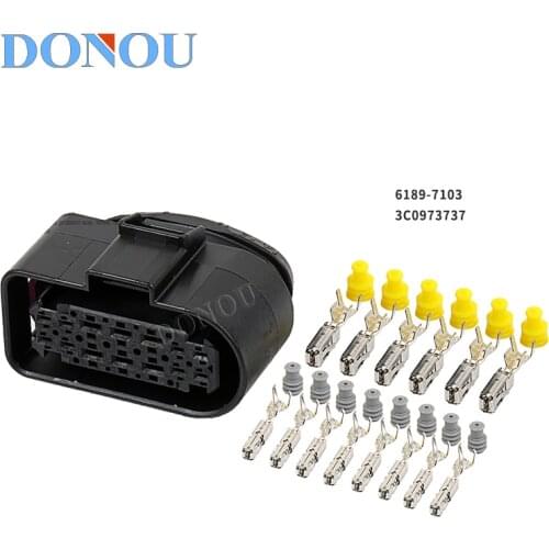 1set 14pin car waterproof connector 6189-7103 wiring harness connector headlight plug terminal 3C0973737