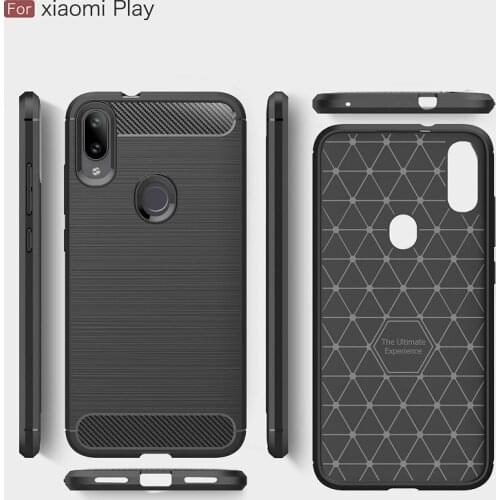 2019 Mobilephone Cases for Xiaomi Play Carbon Fiber case for Xiaomi Mi Play cover DHL Free shipping 100pcs