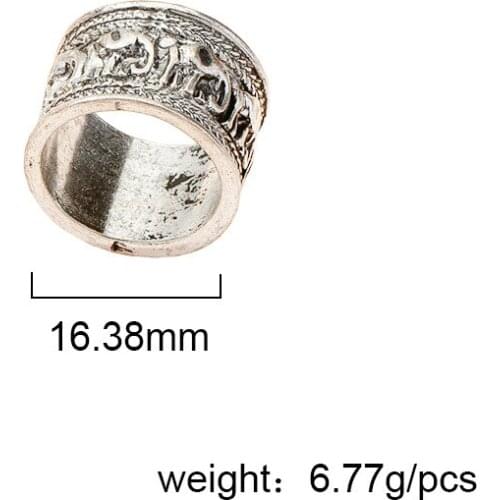 2021 Ins Trendy Vintage Elephant Animal Minimalism Hip-hop Rock Finger Midi Rings Korean Fashion Women Party Jewelry