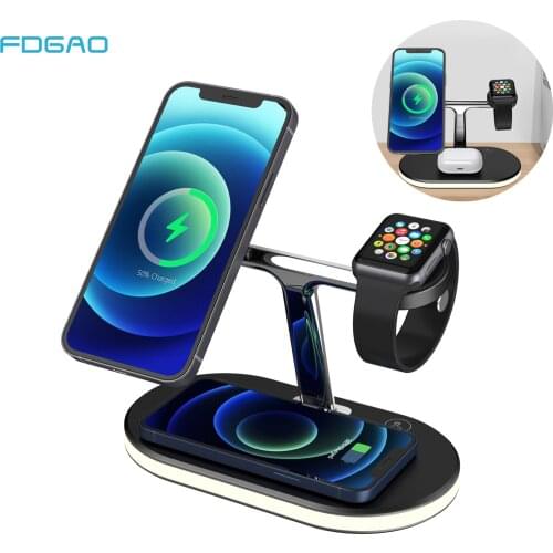 3 in 1 20W Fast Magnetic Wireless Charger Stand For iPhone 12 Pro Max Apple Watch 6 5 4 3 2 AirPods Pro Qi Charging Dock Station
