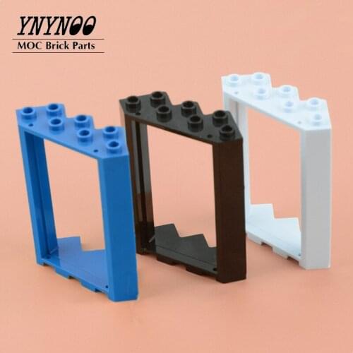 4Pcs/lot Window and Doors Series Parts Door Frame 4x4x6 Corner MOC Building Blocks Bricks DIY Education Toys fit for 28327