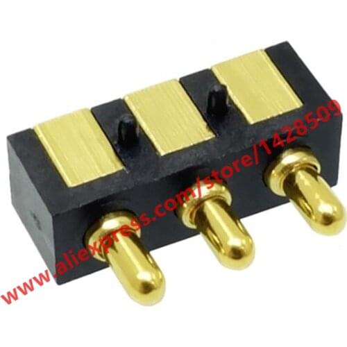 5pcs Miniature Battery Connector 3-pin Combined Thimble Antenna Pogo Pin Junctor Band Fixed Point 2.5mm Pitch 5.5H