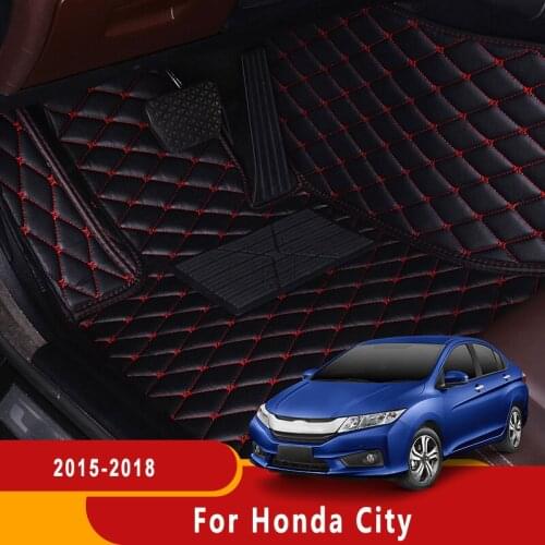 Car Floor Mats For Honda City 2015 2016 2017 2018 2019 Auto Interior Accessories Car styling Customs Rug Foot Carpets