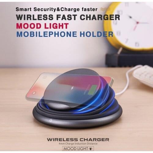 3 in 1 10w Wireless Charger Phone Stand Led Light for iphone 11 Pro Universal Wireless Charger Stand Fast Charging Station Dock