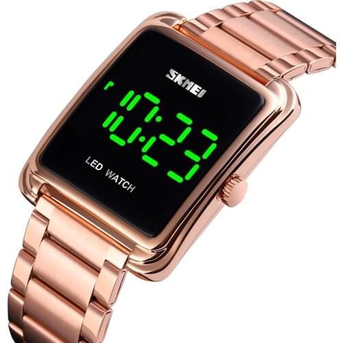 SKMEI Luxury Men LED Digital Watch Waterproof Stainless Steel Electronic Wristwatches Male Clock Relogio Masculino Relogios