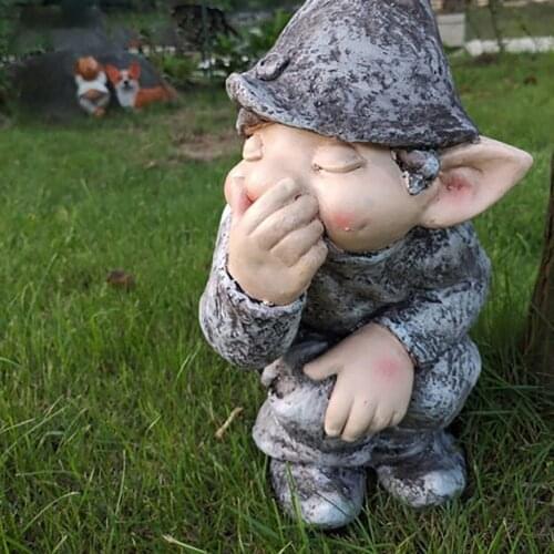 Display Mold Simulation Funny Gnome Shit Toy Miniature Dwarf Figurine Statue Gardening Office Desktop Bedroom Decor Wacky Gift