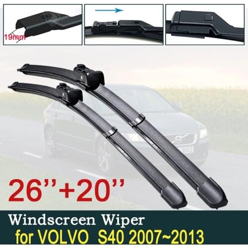 For Volvo S40 2007~2013 Car Wiper Blades Front Windscreen Windshield Wipers Car Accessories Stickers 2008 2009 2010 2011 2012